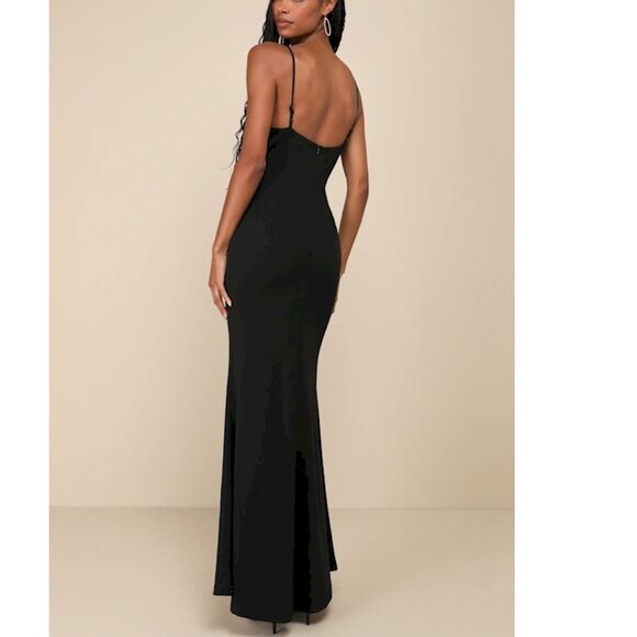 Simply Remarkable Black Sleeveless Bustier Mermaid Maxi Dress Size Medium NWOT - Picture 2 of 5